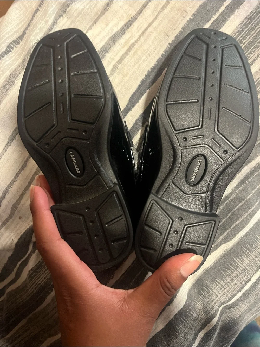 Milano Kids Black Patent Dress Shoes with Red Insole